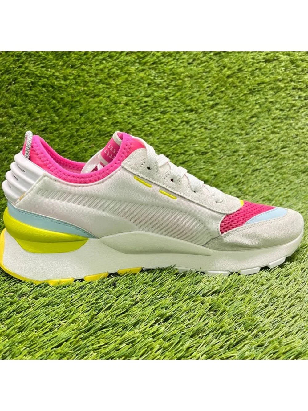 Puma RS-0 Winter Inj Toys Mens Size 9 White Pink Athletic Running Shoes Sneakers